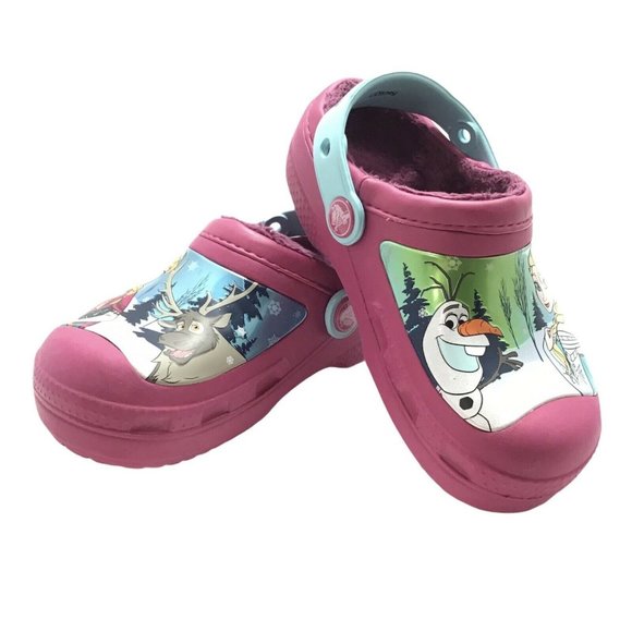 Crocs Toddler Girls Sz 10/11 Fuchsia Disney Frozen - Picture 10 of 12